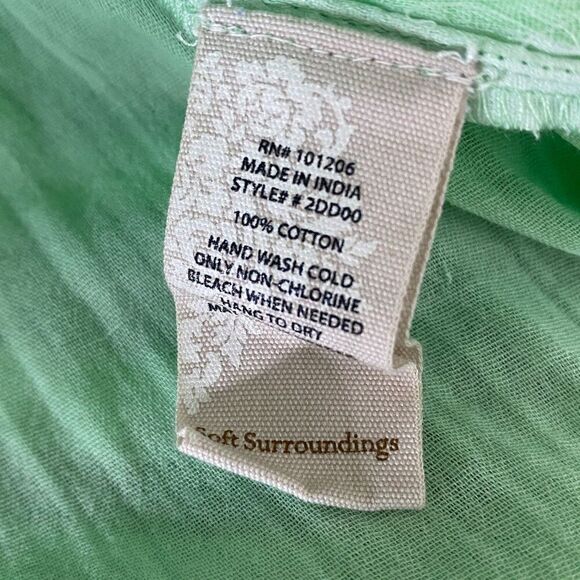 Soft Surroundings Mint Green Button Front Blouse Small - Picture 6 of 7